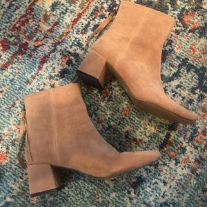 Tan suede booties